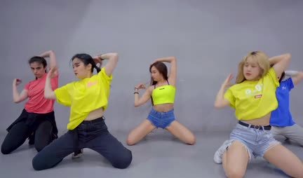 Young Asians Shaking Their Tits While Dancing Together