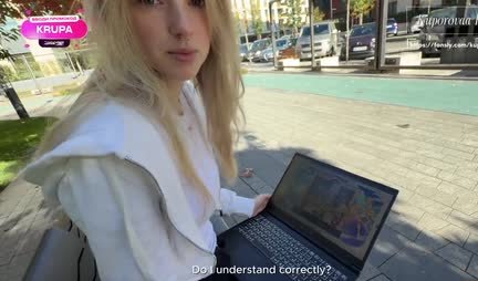 Blonde actively sucks the hot shaft of a horny blackmailer