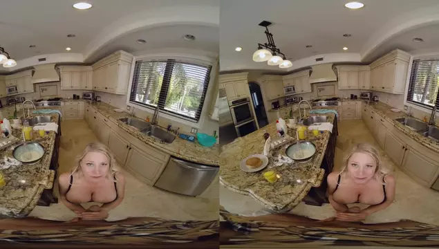 Horny stepmom and stepsister fuck their stepson in VR porn