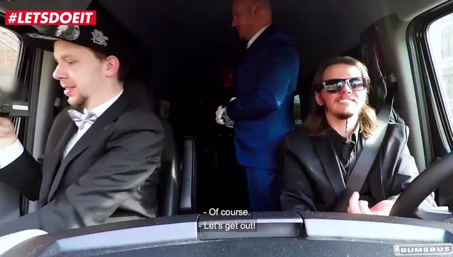 Big-Titted Blonde Tourist Gets Talked into Sex in the Minibus